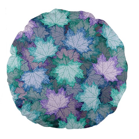 Leaves Glitter Background Winter Large 18  Premium Flano Round Cushions from ArtsNow.com Front