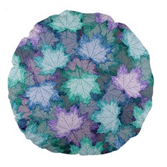 Leaves Glitter Background Winter Large 18  Premium Flano Round Cushions from ArtsNow.com Back