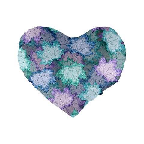 Leaves Glitter Background Winter Standard 16  Premium Flano Heart Shape Cushions from ArtsNow.com Front