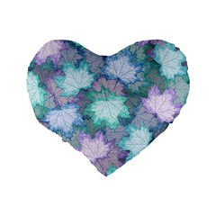 Leaves Glitter Background Winter Standard 16  Premium Flano Heart Shape Cushions from ArtsNow.com Back