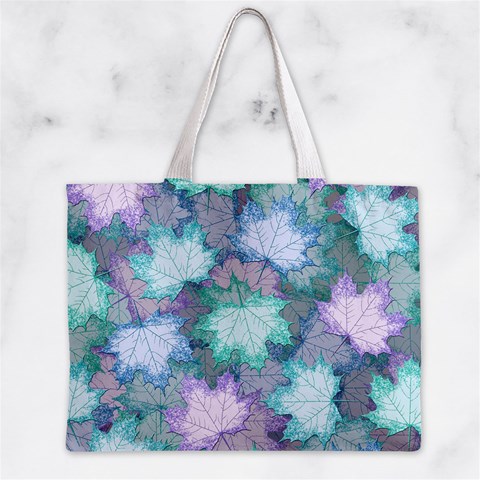 Leaves Glitter Background Winter Zipper Mini Tote Bag from ArtsNow.com Front