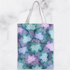 Leaves Glitter Background Winter Zipper Classic Tote Bag from ArtsNow.com Front