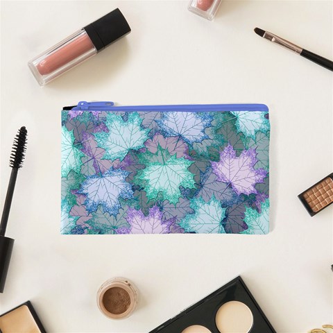Leaves Glitter Background Winter Cosmetic Bag (XS) from ArtsNow.com Front