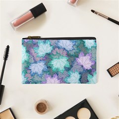 Leaves Glitter Background Winter Cosmetic Bag (XS) from ArtsNow.com Front