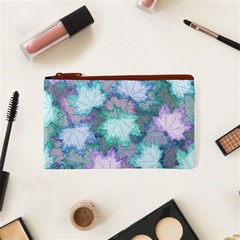Leaves Glitter Background Winter Cosmetic Bag (XS) from ArtsNow.com Front