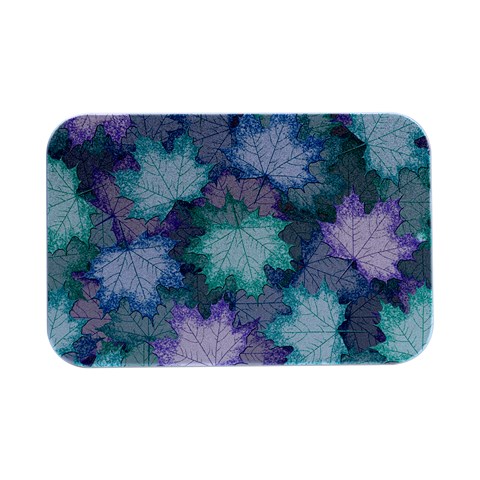 Leaves Glitter Background Winter Open Lid Metal Box (Silver)   from ArtsNow.com Front