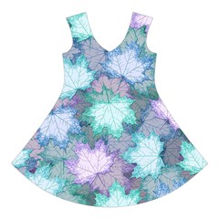 Leaves Glitter Background Winter Short Sleeve V Front