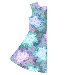 Leaves Glitter Background Winter Short Sleeve V Back Left