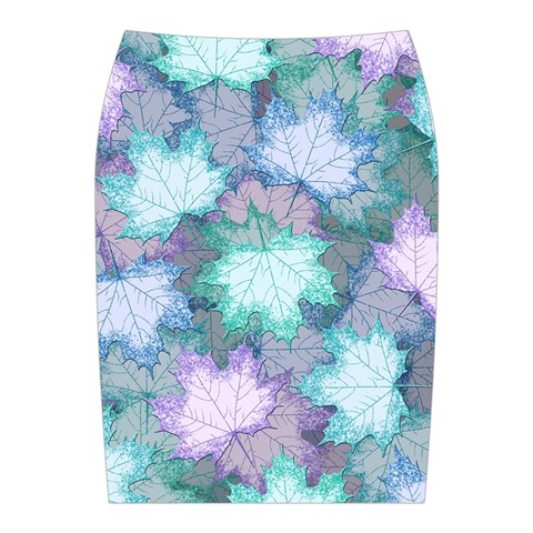 Leaves Glitter Background Winter Midi Wrap Pencil Skirt from ArtsNow.com Back