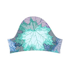 Leaves Glitter Background Winter Kids  Short Sleeve Velvet Dress from ArtsNow.com Left Sleeve