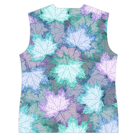 Leaves Glitter Background Winter Women s Button Up Vest from ArtsNow.com Back