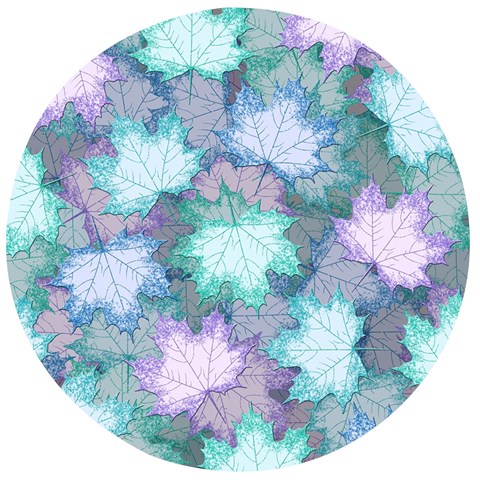 Leaves Glitter Background Winter Wooden Bottle Opener (Round) from ArtsNow.com Front