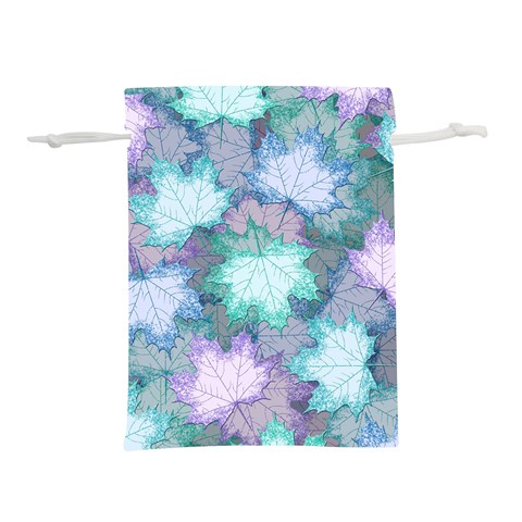 Leaves Glitter Background Winter Lightweight Drawstring Pouch (S) from ArtsNow.com Front