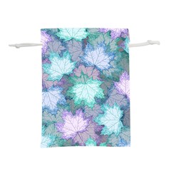 Leaves Glitter Background Winter Lightweight Drawstring Pouch (M) from ArtsNow.com Back