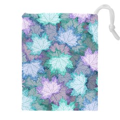 Leaves Glitter Background Winter Drawstring Pouch (4XL) from ArtsNow.com Front