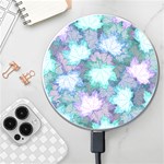 Leaves Glitter Background Winter Wireless Fast Charger(White)