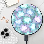 Leaves Glitter Background Winter Wireless Fast Charger(Black)