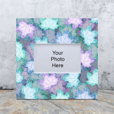 Leaves Glitter Background Winter White Box Photo Frame 4  x 6  from ArtsNow.com Front