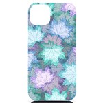 Leaves Glitter Background Winter iPhone 14 Plus Black UV Print Case