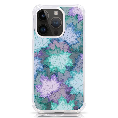 Leaves Glitter Background Winter iPhone 14 Pro TPU UV Print Case from ArtsNow.com Front