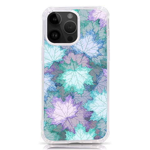 Leaves Glitter Background Winter iPhone 14 Pro Max TPU UV Print Case from ArtsNow.com Front