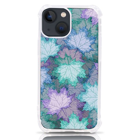 Leaves Glitter Background Winter iPhone 13 mini TPU UV Print Case from ArtsNow.com Front