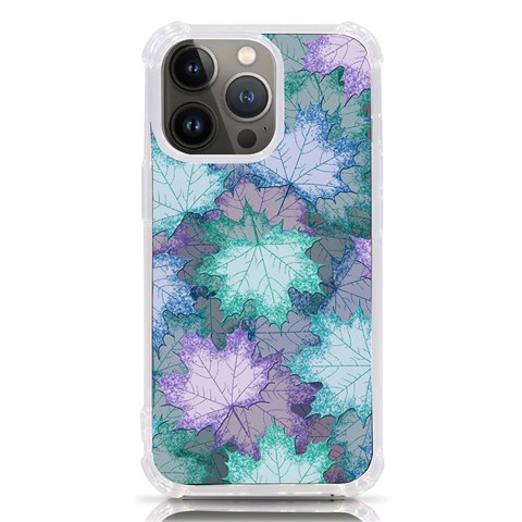 Leaves Glitter Background Winter iPhone 13 Pro TPU UV Print Case from ArtsNow.com Front