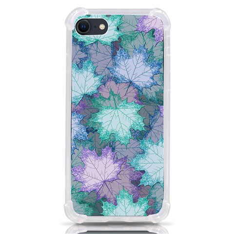 Leaves Glitter Background Winter iPhone SE from ArtsNow.com Front