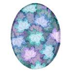 Leaves Glitter Background Winter Oval Glass Fridge Magnet (4 pack)