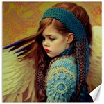 Beautiful Angel Girl In Blue Knit Sweater Canvas 16  x 16 