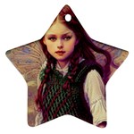 Beautiful Angel Girl In Green And Red  Knit Vest Ornament (Star)