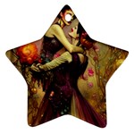 Fantasy Floral Couple Dancing Star Ornament (Two Sides)