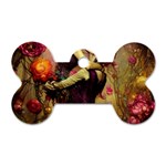 Fantasy Floral Couple Dancing Dog Tag Bone (Two Sides)