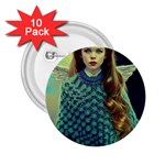 Beautiful Angel Girl In Blue Knit Poncho 2.25  Buttons (10 pack) 