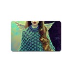 Beautiful Angel Girl In Blue Knit Poncho Magnet (Name Card)