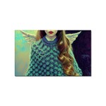 Beautiful Angel Girl In Blue Knit Poncho Sticker Rectangular (10 pack)
