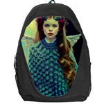 Beautiful Angel Girl In Blue Knit Poncho Backpack Bag
