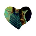 Beautiful Angel Girl In Blue Knit Poncho Standard 16  Premium Heart Shape Cushions