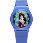Pretty Fairy Queen In Knit Outfit Round Plastic Sport Watch (S)