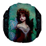 Pretty Fairy Queen In Knit Outfit Large 18  Premium Flano Round Cushions