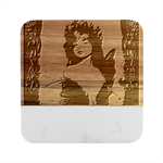 Pretty Fairy Queen In Knit Outfit Marble Wood Coaster (Square)