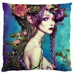 Beautiful Fantasy Fairy With Purple  Hair Large Cushion Case (Two Sides)