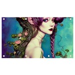 Beautiful Fantasy Fairy With Purple  Hair Banner and Sign 7  x 4 