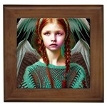 Pretty Redhead  Fairy Angel In Knit Outfit Framed Tile