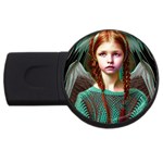 Pretty Redhead  Fairy Angel In Knit Outfit USB Flash Drive Round (2 GB)