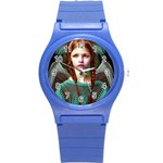 Pretty Redhead  Fairy Angel In Knit Outfit Round Plastic Sport Watch (S)
