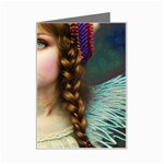 Pretty Fairy Angel In Knit Outfit And Beanie Mini Greeting Card