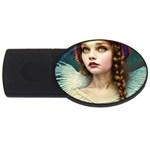 Pretty Fairy Angel In Knit Outfit And Beanie USB Flash Drive Oval (2 GB)