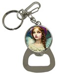 Pretty Fairy Angel In Knit Outfit And Beanie Bottle Opener Key Chain