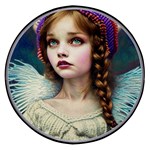 Pretty Fairy Angel In Knit Outfit And Beanie Wireless Fast Charger(Black)
